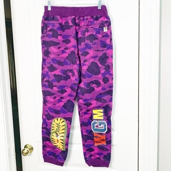 Bape A Bathing World Gone Mad Ape Camouflage Shark Pull On Athleisure Sweatpants - Picture 6 of 13